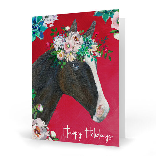Painted Christmas Horse Folded Holiday Cards